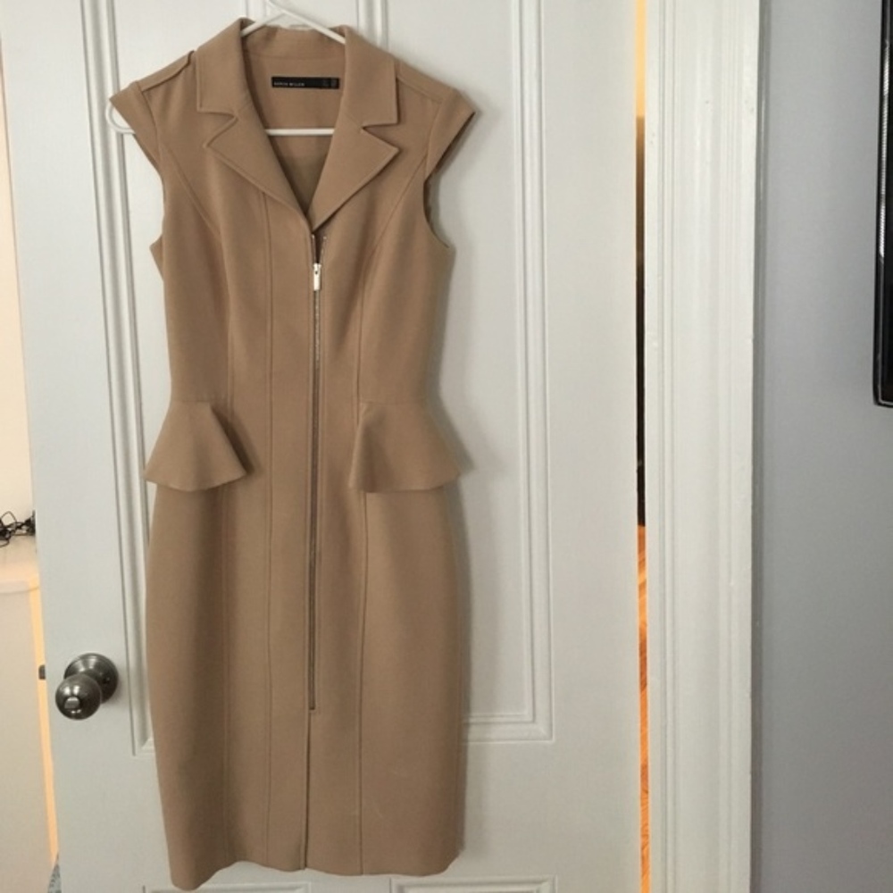 Karen Millen - Tan Peplum Dress